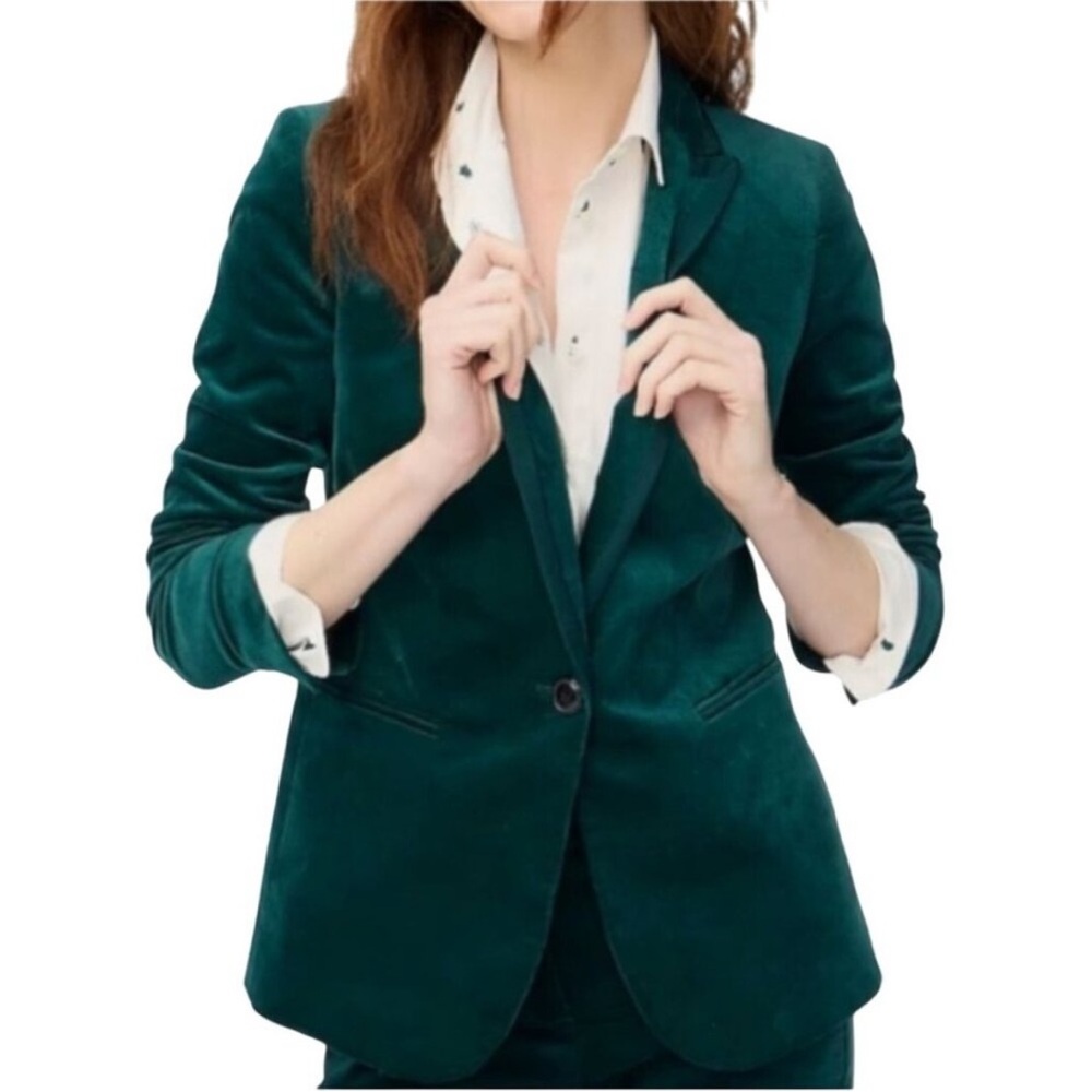 J. Crew Teal Velvet Women's Blazer
